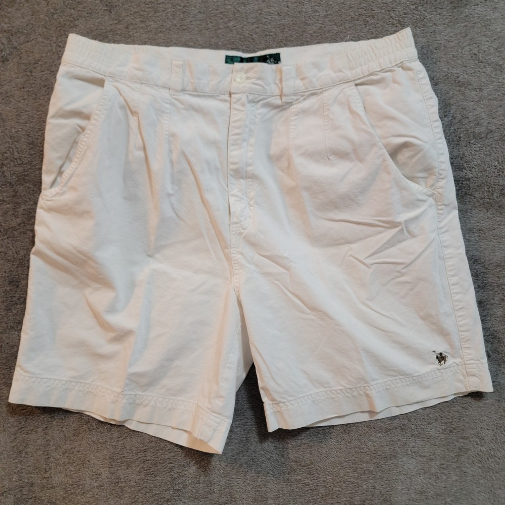 Vtg Knights of Round Table Beige Shorts Mens 36 100% Cotton Retro Chino Causal